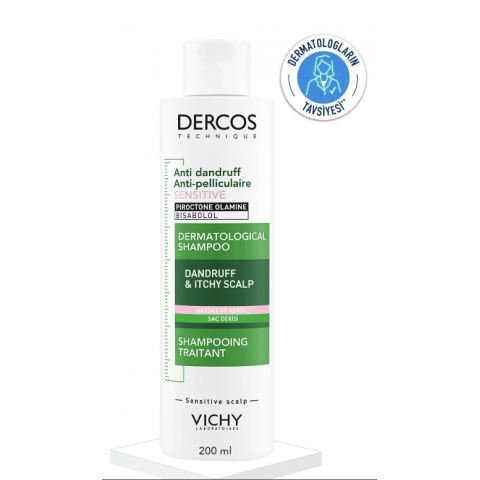 Vichy Dercos Hassas Saç Derisi İçin Kepeğe Karşı Saç Bakım Şampuanı 200 ML