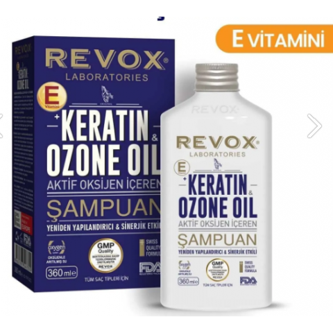 Revox Keratin & Ozon Oil Aktif Oksijen Içeren E Vitaminli Yeniden Yapılandırıcı Şampuan