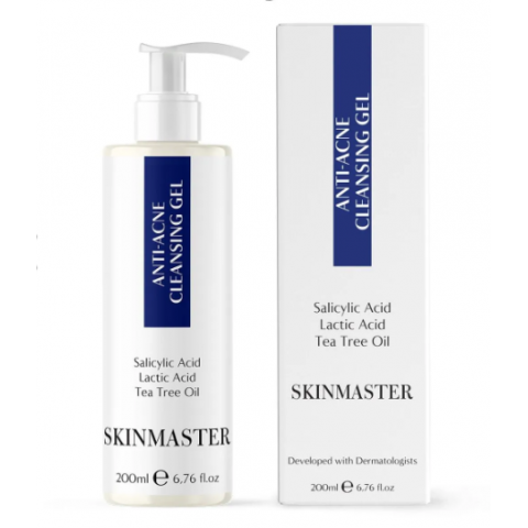 SkinMaster Akne ve Siyah Nokta Karşıtı Sebum Dengeleyici Yüz Temizleme Jeli (bha +lactic Acid +tea Tree Oil)