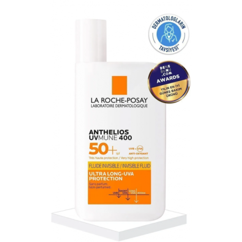 La Roche Posay Anthelios Uvmune400 Invisible Fluid Spf50+Tüm Cilt Tipleri İçin Yüz Güneş Kremi 50 ml