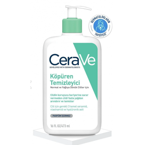 CeraVe Normal Ve Yağlı Ciltler İçin Köpüren Temizleyici 473ml