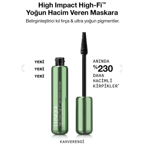 Clinique High Impact High-Fi™ Yoğun Hacim Veren Maskara Kahverengi .35oz / 10ml