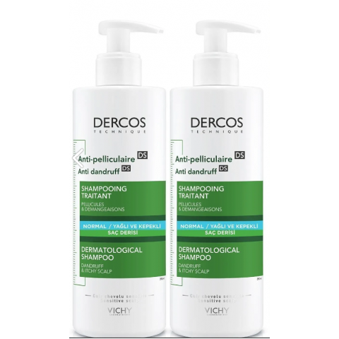 Vichy Dercos Anti-dandruff Kepek Karşıtı Şampuan Normal & Yağlı Saçlar 390 Mlx 2 Adet