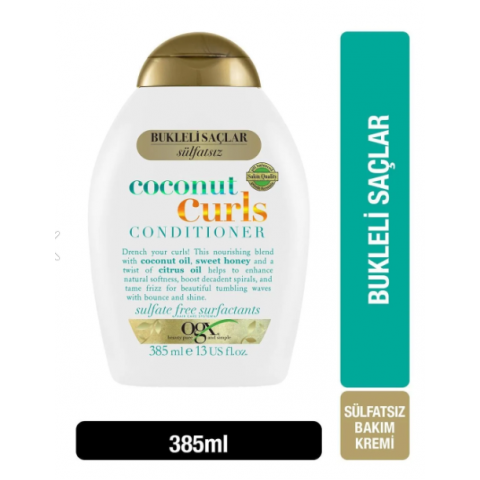 OGX Bukleli Saçlar Için Nemlendirici Coconut Curls Sülfatsız Saç Bakim Kremi 385 ml