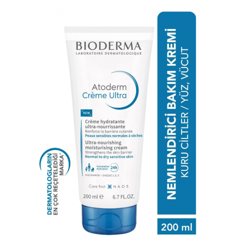 Bioderma Atoderm Cream Ultra Normal Ve Kuru Ciltler Için Nemlendirici Yüz Ve Vücut Bakım Kremi 200 ml