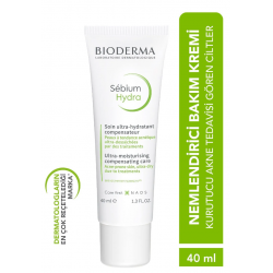 Bioderma Sebium Hydra Yoğun Nemlendirici Seramid İçeren Kurutucu Akne Tedavisi Yatıştırıcı Bakım Kremi 40 ml