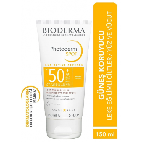 Bioderma Photoderm SPOT SPF50+ Leke Karşıtı Yüksek Korumalı Yüz ve Vücut Güneş Kremi 150 ml