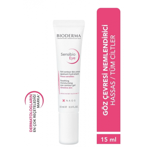 Bioderma Sensibio Eye Hassas Göz Çevresi için Hyalüronik Asit ve Kafein İçeren Nemlendirici Bakım Kremi 15 ml