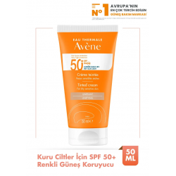 Avene Cream Tinted SPF 50 + Kuru Ciltler için Renkli Yüksek Korumalı Güneş Kremi 50 ml