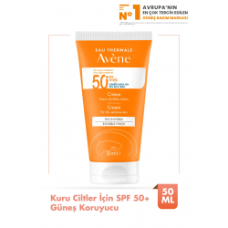 Avene Cream SPF 50+ Kuru Ciltler için Parfümsüz Yüksek Korumalı Güneş Kremi 50 ml