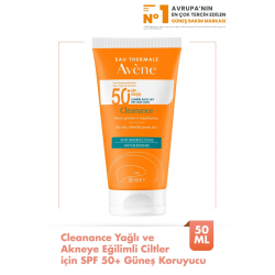 Avene Cleanance SPF 50+ Yağlı ve Akneye Eğilimli Ciltler için Yüksek Korumalı Güneş Kremi 50 ml