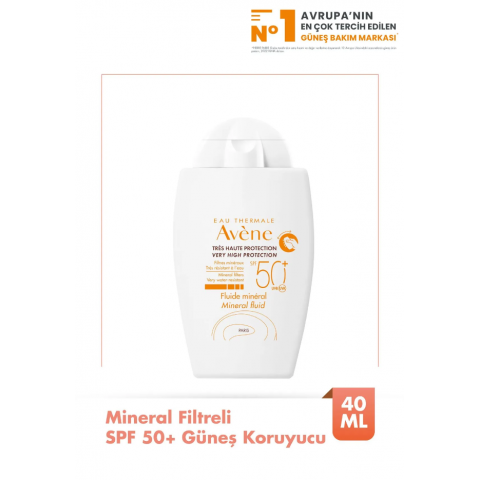 Avene Mineral Fluide SPF 50+ Mineral Filtreli Yüksek Korumalı Güneş Kremi 40 ml