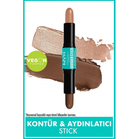 NYX Professional Makeup Wonder Stick Çift Taraflı Krem Kontür & Aydınlatıcı Stick - Medium