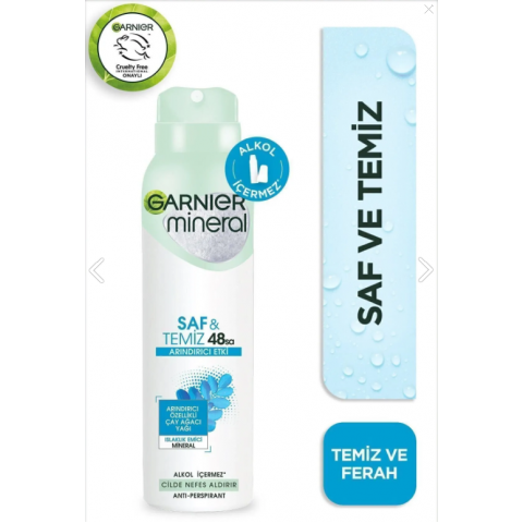 Garnier Mineral Saf ve Temiz Kadın Sprey Deodorant