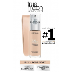 L'Oreal Paris True Match Bakım Yapan Fondöten 1R ROSE IVORY