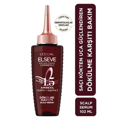 Elseve Komple Direnç %1.5 Aminexil [Kafein + Arginine] Dökülme Karştı Güçlendirici Scalp Saç Serumu 102ml