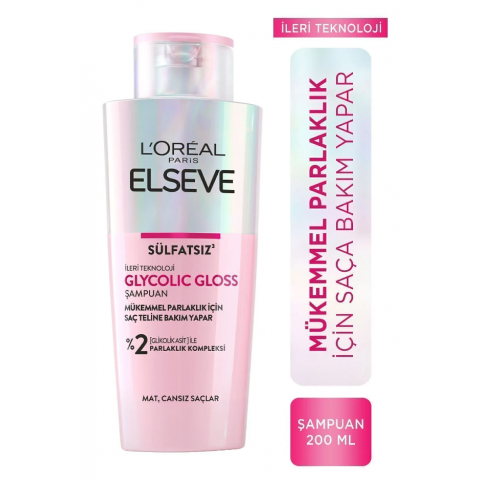 Elseve Glycolic Gloss Mükemmel Parlaklık için Bakım Yapan Şampuan 200ml